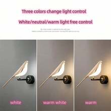 2-Head Modern Bird-Shaped Wall Lamp, Polished Gold Finish, Creative Bird-Shaped Lampshade, Acrylic Lampshade, Switch Control, Suitable For Bedroom, Living Room, Kitchen