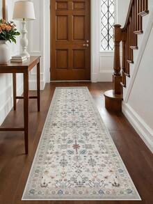 1 peça de tapetes rosa, estilo boêmio, tapete de corredor, 850g/m², 0,5cm de espessura, antiderrapante, lavável e lavável à máquina, decoração de casa, sala de estar, cozinha, corredor, quarto, sala de jantar, escritório, todas as estações