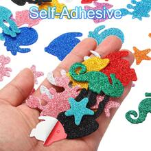 Foam Stickers, EVA Self Adhesive Glitters Foam Shape Sticker Craft Supplies For Scrapbook Card DIY Making Home Decor - Sea Animal Style 60Pcs - View 4