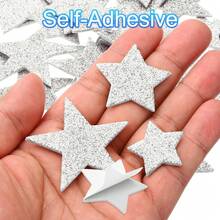 Foam Stickers, EVA Self Adhesive Glitters Foam Shape Sticker Craft Supplies For Scrapbook Card DIY Making Home Decor - 星星60顆 - 查看 4