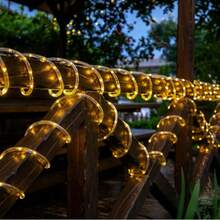 1Pc Solar Rope Lights, 106Ft 300Led Outdoor Solar String Lights, Ip65 Waterproof Solar Powered Fairy Lights With 8 Lighting Modes For Party, Garden, Yard, Home, Holiday, Tree Decoration - Warm Light - View 2