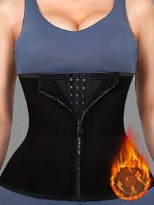 1 件女士腰部训练带，腰部束腰器，桑拿汗水腰部修剪带，运动健身腰部训练器，腰部束腰器，腰部修剪器 - 黑色 - 查看 6