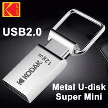 Kodak 柯达 USB2.0 闪存盘 32GB 64GB 128GB 迷你 Pendrive 金属存储盘 带钥匙圈 - 銀色 - 查看 12
