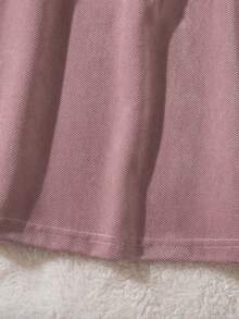 1pc Baby Girls' Fashionable Solid Color Lace Collar Dress, Made Of Soft Thick Fabric, Comfortable And Skin-Friendly, Casual Resort Style, Suitable For Spring And Autumn, Suitable For Outdoor Activities, Parties, Gatherings And Daily Wear - Deep pink - View 8