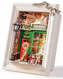 Robotime DIY Modular Miniature House Kit – Snow Party (DP005) & Santa's Toy Shop (DP006) 3D Puzzle Set With Touch-Sensitive LED Lights, A Homemade Christmas Decoration Gift - Santa's Toy Shop (DP006) - View 3