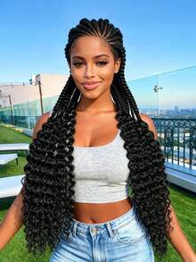 高品质时尚假发，全蕾丝编织头带假发，独特的玉米辫发型，手工编织假发尾，非常适合女王风格的时尚穿着