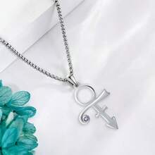 Prince Symbol Necklace Sterling Silver Prince Pendant Necklace For Men Prince Symbol Jewelry Gifts For Prince Fans Black White
