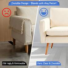 GIURKUU Clear Couch Bed Stopper, Universal Wall Spacer 1Pc/2Pcs, Protects Walls, Prevents Fire Risks From Heaters & Keeps Space For Outlets - Transparent - View 5