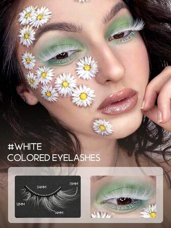 5 Pairs White Eyelashes Stage Performance Manga Fox Eye Lashes Fluffy Volume False Eyelashes Beginner Friendly Thick Wispy Fake Lashes Reusable Perfect For Parties Weddings Cosplay Accessories