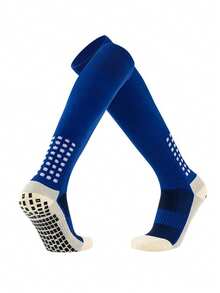 男女通用过膝足球袜，带防滑硅胶点，加厚毛圈内衬，适合专业训练 - 彩色 - 查看 9