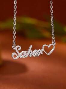 1 Collar con nombre hueco personalizado, collar con nombre hueco de acero inoxidable dorado personalizado, regalo de joyería de boda, San Valentín, Navidad, decoración multifuncional, tallado exquisito, elegante y lindo, moda para bebés, limpio y colorido, personalización moderna linda y linda, tesoro único, regálale su regalo de Navidad