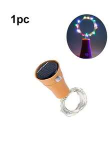 Luces de cadena con forma de corcho para botellas de vino, alimentadas por energía solar, de alambre de cobre, adecuadas para bodas, Navidad, decoración de exteriores, jardín y césped, con luz cálida/blanca/de color