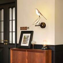 2-Head Modern Bird-Shaped Wall Lamp, Polished Gold Finish, Creative Bird-Shaped Lampshade, Acrylic Lampshade, Switch Control, Suitable For Bedroom, Living Room, Kitchen