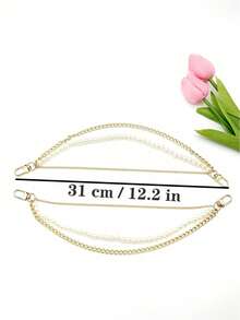 1 Pair Fashion Gold/Silver Chain Decor For Women Shoes/Boots - Multicolor - View 9