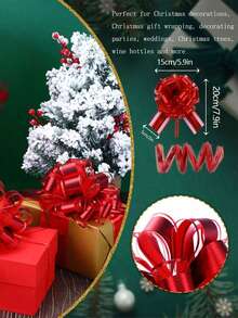 6个装拉花蝴蝶结礼品包装拉花丝带蝴蝶结，节日礼物大号丝带拉花红色拉花 - 可重复使用的生日丝带蝴蝶结，用于包装盒子和装饰品，礼品包装婚礼篮生日派对礼品盒和鲜花装饰，节日圣诞节礼物装饰，完美的节日派对礼物装饰 - 彩色 - 查看 5