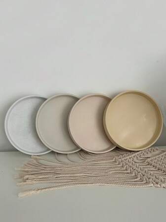 1PC Round Tray Silicone Mold, DIY Simple Round Storage Tray Plaster Mould, Home Decoration / Gift Ornament Epoxy Resin Mold, Handicraft Making Casting Molds, Jewelry Display Tray Clay Gypsum Mold
