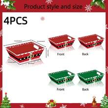 4pcs Christmas Gift Basket Set - Santa Claus Belt Cardboard Basket Bags, Christmas Party Favor Packaging Supplies, Christmas Candy Bags, Christmas Tree Baskets, Christmas Gift Bags, Christmas Gift Boxes - Multicolor - View 1