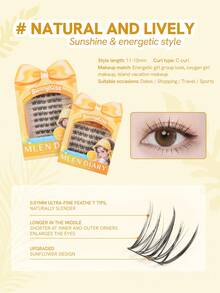 Mlen Diary Lashes Clusters, C Curl 9-12mm Individual Lashes, DIY Manga Eyelash, Reusable Natural Fluffy Lashes At Home