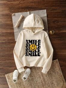 Young Boy Casual Loose Fit Thick Knit Sweatshirt - Apricot - View 2