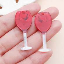 Christmas Wine Charms, 4/8 Pcs Euro-American Style Wine Bottle Glass Acrylic Pendants For DIY Earrings & Necklaces.