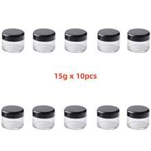 40 Pieces Round Pot Jars Plastic Cosmetic Containers Set With Lid For Liquid Creams Sample,Gemstone Diamond Jewelry Storage, 5-20g, 10/40pcs - màu đen - Xem 12