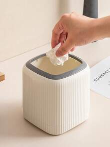 1pc桌面垃圾桶按压式迷你垃圾桶厨房浴室卧室办公室桌面配件家居装饰房间装饰家用收纳清洁用品