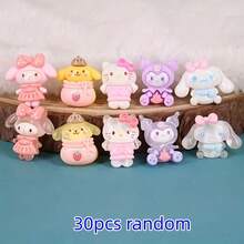 50pcs Sanrio Cartoon Tsukineko Family Series, Hello Kitty, Kuromi, My Melody, Pompompurin And Cinnamoroll Cute Mini Character Pendant Set, Suitable For Resin DIY, Jewelry Making Accessories, From Famous Brand, Ideal For Decoration And Holiday Gifts, Handmade Crafts, Phone Charms, Funny Design, Adorable Charm, Lightweight Material, High-Quality Decorative Accessories, Mini Figurines, Decorative Charm, Craft Hobby, Jewelry Makers, Valentine's Day Small Gift