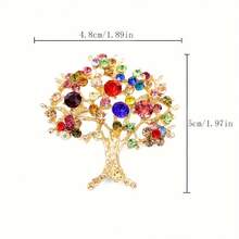 1 pieza Broche de árbol de Navidad con brillantes de rhinestone, una elección perfecta para agregar un ambiente festivo a cualquier atuendo. Esencial para combinar con bolsos y ropa. Color de rhinestone aleatorio y colorido - Multicolor - Ver 9