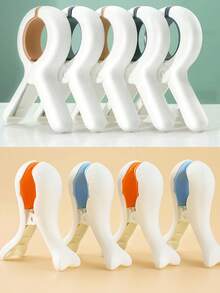 [Cuteness Is Coming] 1pc Cute Little Rabbit Non-Slip Windproof Clip, Multi-Functional Clothespin Balcony Windproof Clip Cute Rabbit Ear Quilt Fixing Device, No Longer Afraid Of Clothes And Quilts Being Blown Away By The Wind - Multicolor - View 4