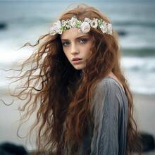 Girl Flower Crown Floral Crown Women Floral Headband Flower Headpiece Halo Boho Maternity Photo Props Wedding Party Prom White