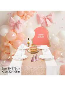 2 buah Taplak Meja Merah Mengkilap Ukuran 12" x 108", Cocok untuk Pernikahan, Pesta, Ulang Tahun, Pameran, Natal, Dekorasi Meja Hidangan Penutup - MultiWarna - View 17