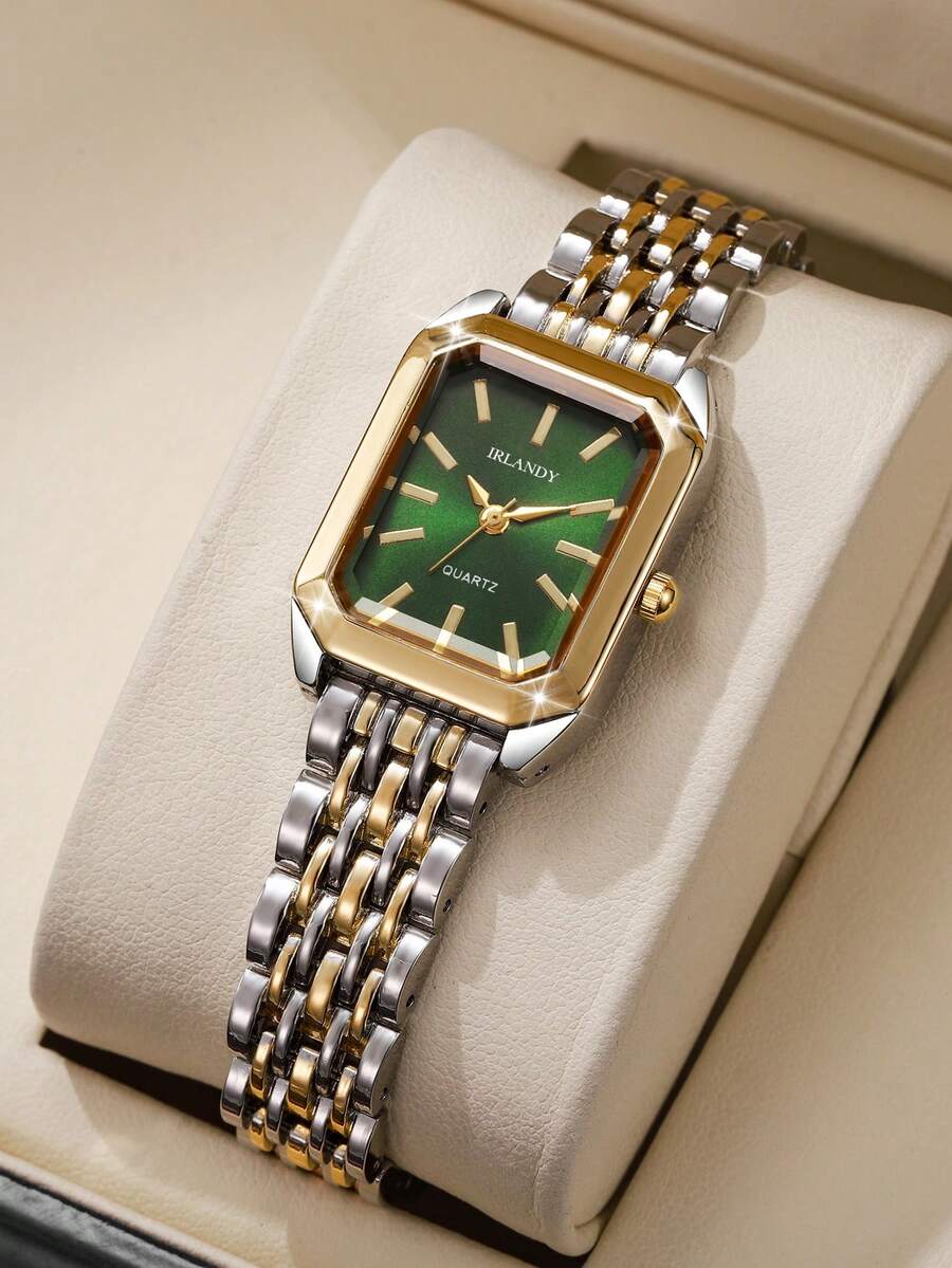 1 件女士优雅石英腕表，钢带，方形表盘，经典奢华风格（仅手表，无盒） - 彩色 - 查看 1