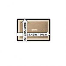 1 szt. Prosty dywanik kuchenny z nadrukiem Nordic HELLO Letter Print, beżowo-czarny, supergęsty, krótki pluszowy materiał, 1000 g/m², odpowiedni do kuchni, przedpokoju, salonu, pralni, korytarza, sypialni, przedpokoju, nowoczesnego wystroju domu, nadający się do prania w pralce, na Boże Narodzenie, Święto Dziękczynienia, prezent na parapetówkę