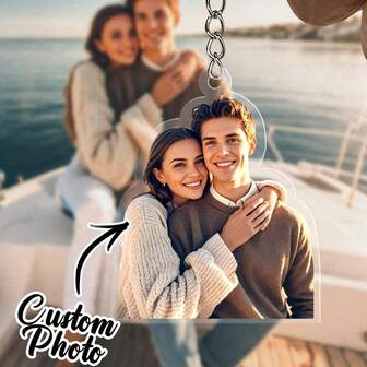 Llavero personalizado con foto, llavero creativo con foto de pareja, regalo de aniversario de boda, dije de acrílico personalizado, llavero con foto familiar, foto de mascota