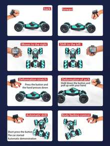 Control remoto de coche transformador con sensor de gestos 3 en 1 - Reloj + Control de movimiento + Control remoto, Coche de drift, Juguete interactivo para exteriores, Regalo creativo para niños, Sorpresa de cumpleaños para niños