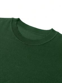 GRDR Men's Casual Solid Color Crew Neck Sweater - Green - View 5