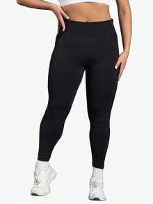 TNTOR Pantalones de yoga de cintura alta y levantamiento para tallas grandes, mallas ajustadas de elasticidad alta y secado rápido para mujeres, pantalones de yoga negros con efecto trasero de melocotón y cintura media, diseño de cintura alta con control del abdomen, aptos para entrenamiento y ciclismo