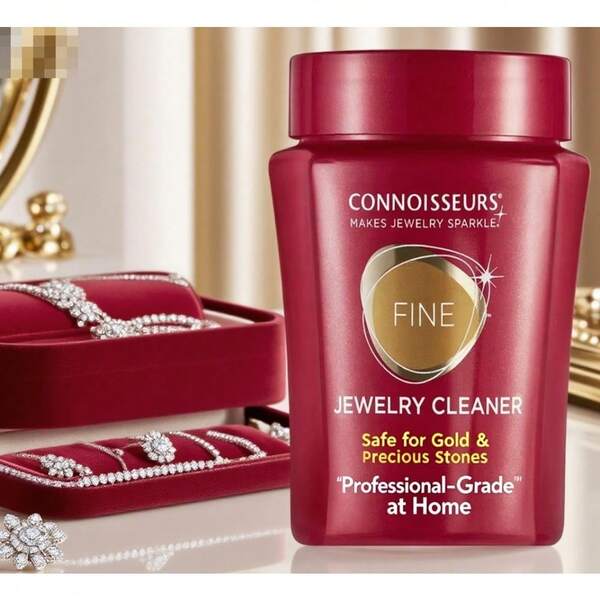Connoisseurs Fine Jewelry Cleaner Solution For Gold, Diamonds, Platinum, And Gemstones, 8 Fl Oz