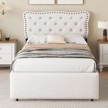 Bed Frames - Light Beige + MDF + 90cm*200cm - View 3
