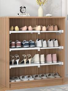 1pc Adjustable Closet Shelf Dividers - Expandable Organizer Rack For Wardrobe, Bathroom, Kitchen Storage - No Drill Easy Installation With Included Viscose Pads - Versatile Partition System Kitchen Items Kitchen Accessories Kitchen Tools - Multicolor - View 3