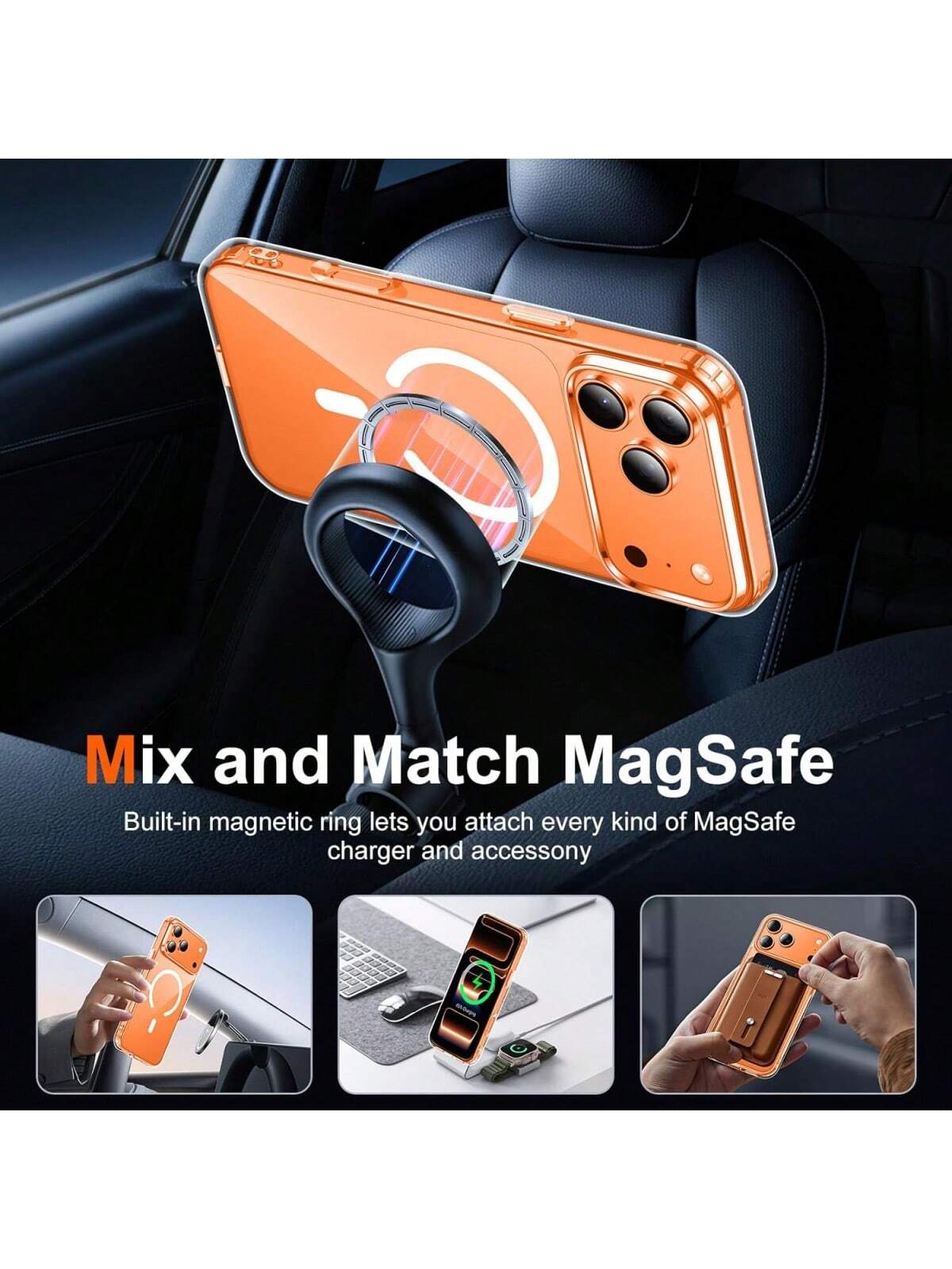 Hadaasi 1 قطعة حالة هاتف شفافة مغناطيسية أكريليك أ...