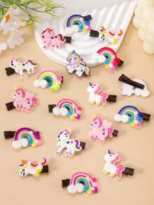 175 Stücke buntes Haarschmuck Set für Mädchen, süße Regenbogen Einhorn Haarspangen, Strass Blumen Haarnadeln, bedruckte Schleifen Haargummis, elastische Tüll Haargummis, vielseitig für den täglichen Gebrauch und Partys