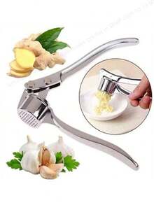 1pc Wholesale Large Size Garlic Press Garlic Paste Press Garlic Clamp Multi-Function Zinc Alloy Stainless Steel Manual Pull Garlic Presskitchen Accessoriescuisineustensiles De Cuisine