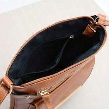 حقيبة كروس بودي نسائية بتصميم عتيق من جلد البولي يوريثان الناعم، حقيبة كتف كاجوال للسيدات وحقائب اليد