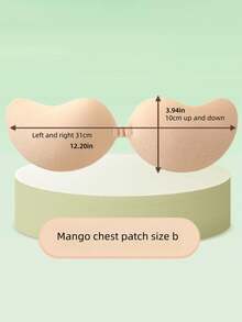 1 Pair Skin-Tone Mango Breast Petals, C Cup, Cleavage Enhancing, Breathable, Waterproof, Invisible Bra Lift Tape Bra Inserts For Summer, Suitable For Dresses, Backless, Strapless