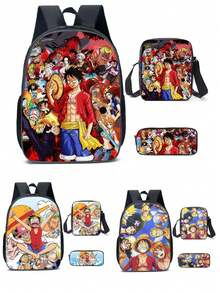 1 Zaino monospalla per studenti di scuola primaria e secondaria, zaini a tema Nettuno, zaini scolastici a cartoni animati, set da 3 pezzi, borsa a tracolla, astuccio