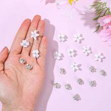 20PCS Purple Flower Hair Accessories, Cute Hair Clips No - Slip Flower Barrettes Floral Pins Bridal WomenPurple - 白色 - 查看 7