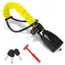 Seat Belt Lock Steering Wheel Lock Car Security Anti-Theft Device Yellow - Default - View 3