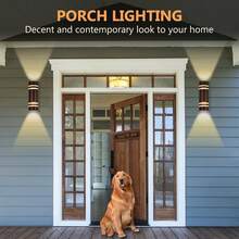 Iluminación exterior, IP63 Impermeable Arriba Abajo Porche Luces al aire libre, Aceite de Bronce Frote Iluminación Exterior de Aluminio, Luces al aire libre para la Casa - 1 - Ver 8