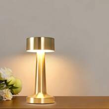 1 pieza Lámpara LED, Lámpara de mesa con toque de mancuerna, Lámpara de mesa retro de temperatura multicolor, Accesorio de iluminación de metal para dormitorio, mesita de noche, mesa de comedor, barra, decoración de ambiente, luz LED, luz nocturna, pantalla, iluminación, llama, iluminación, lámpara de mesa, lámpara de mesita de noche